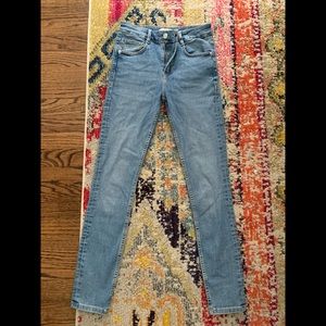 Zara blue skinny jeans